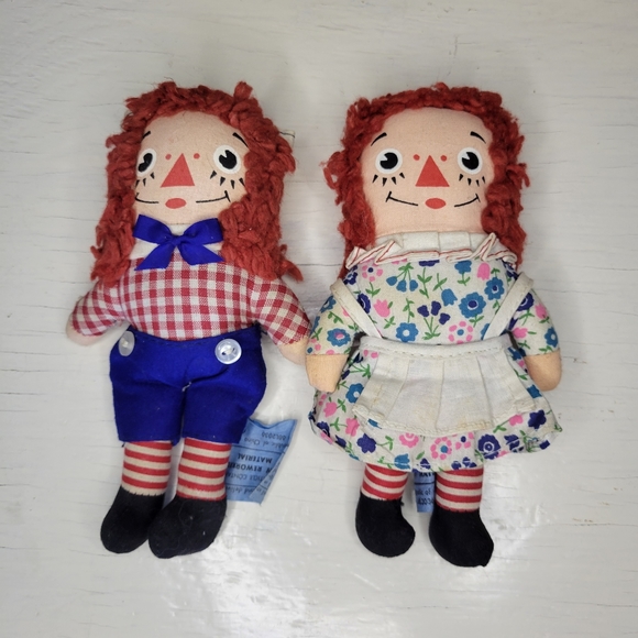 Raggedy Ann and Andy 1968 Knickerbocker Vintage Stuffed Toy Dolls - Picture 3 of 12